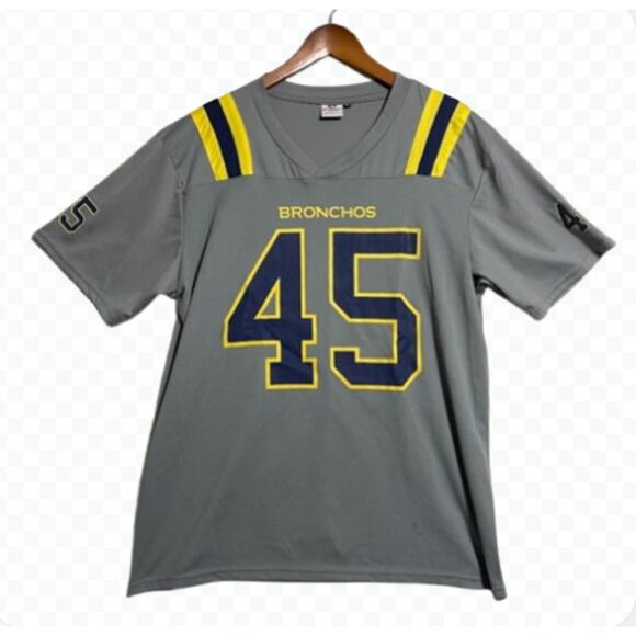 Synergy Imports UCO Broncos #45 Football Men's Jersey Throwback Gray m - Size XL - Picture 1 of 6